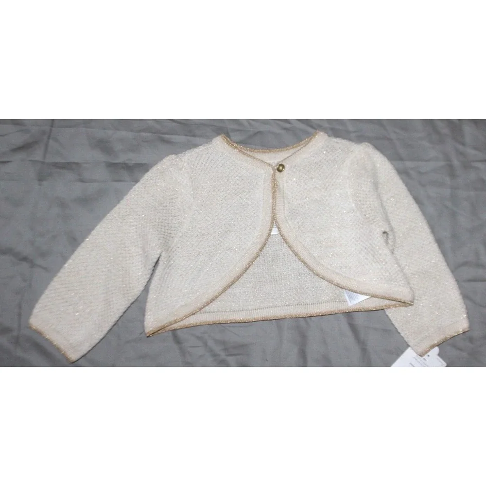 Carters Baby Girl Gold Cardigan Size 6 mths EUC